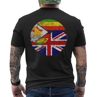 Vintage British & Zimbo Flags Uk And Zimbabwe Men's T-shirt Back Print - Monsterry