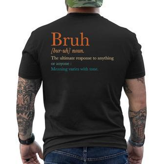 Vintage Bruh Definition Hilarious Saying Men's T-shirt Back Print - Monsterry AU