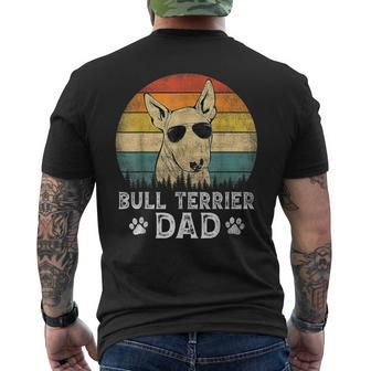 Vintage Bull Terrier Dad Dog Lovers Father's Day Men's T-shirt Back Print - Thegiftio UK