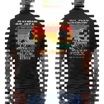 Vintage Burlington Vermont Total Solar Eclipse 2024 Men's T-shirt Back Print - Seseable