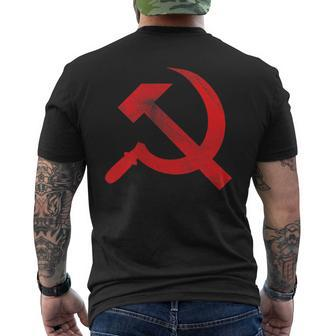 Vintage Cccp Ussr Hammer Sickle Flag Soviet Distressed T-Shirt mit Rückendruck - Seseable