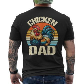 Vintage Chicken Dad Chicken Lovers Daddy Father's Day Men's T-shirt Back Print - Thegiftio UK