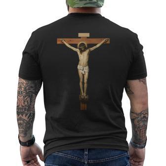 Vintage Christ On The Cross Transparent Jesus Death Savior Men's T-shirt Back Print - Monsterry AU