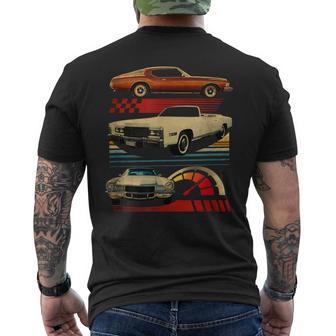 Vintage Classic Cars Many Old Vintage Cars Lovers Engines Men's T-shirt Back Print - Monsterry