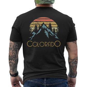 Vintage Co Colorado Mountains Outdoor Adventure Men's T-shirt Back Print | Mazezy