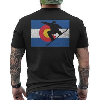 Vintage Colorado Snowboarder Black Diamond Slopes Men's T-shirt Back Print | Mazezy