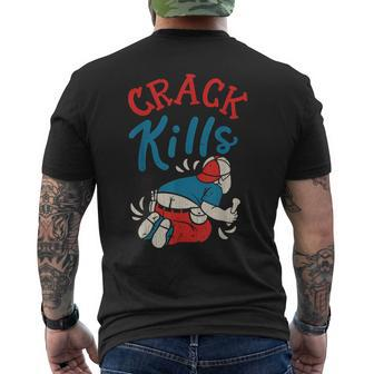 Vintage Crack Kills Plumber Men's T-shirt Back Print - Monsterry