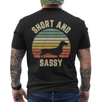 Vintage Dachshund Weiner Dog Short Sassy Men's T-shirt Back Print | Mazezy