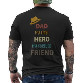 Vintage Dad My First Hero My Friend Forever For Father's Day Men's T-shirt Back Print - Thegiftio UK