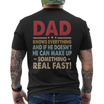 Vintage Dad Know Everything Father's Day Men's T-shirt Back Print - Monsterry AU