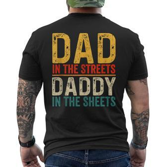 Vintage Dad In The Streets Daddy In The Sheets Father's Day Men's T-shirt Back Print - Seseable