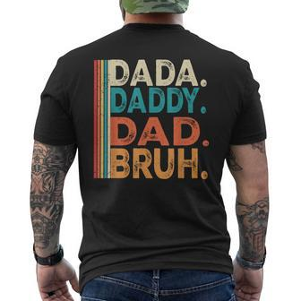 Vintage Dada Daddy Dad Bruh Fathers Day Dad 2024 Men's T-shirt Back Print - Seseable