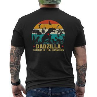 Vintage Dadzilla Father Of The Monsters For Father's Day Mens Back Print T-shirt | Mazezy