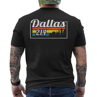 Vintage Dallas Skyline 214 State Of Texas Retro Men's T-shirt Back Print - Monsterry UK