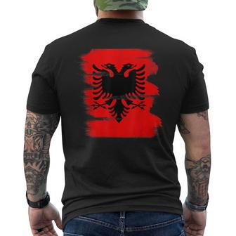 Vintage Distressed Albania Country Albanian Flag Men's T-shirt Back Print - Monsterry