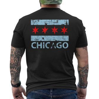 Vintage Distressed Chicago Flag Men's T-shirt Back Print - Monsterry DE