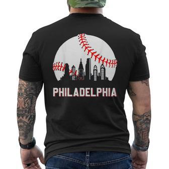 Vintage Distressed Philly Baseball Lovers Men's T-shirt Back Print | Mazezy
