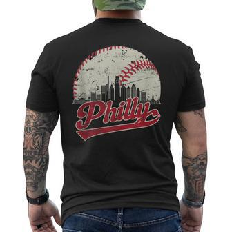 Vintage Distressed Philly Baseball Lovers Men's T-shirt Back Print - Monsterry DE