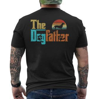 Vintage The Dogfather Dachshund Dog Owner Men's T-shirt Back Print | Mazezy