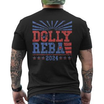 Vintage Dolly And Reba 2024 Make America Fancy Again Men's T-shirt Back Print - Thegiftio UK