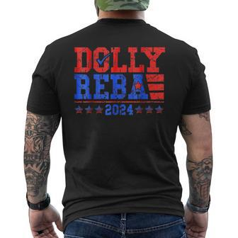 Vintage Dolly And Reba 2024 Make America Fancy Again Men's T-shirt Back Print - Seseable