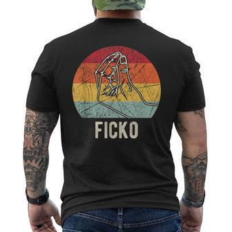 Vintage Du Bisch Ein Ficko Italian Gesture Handmark T-Shirt mit Rückendruck - Seseable