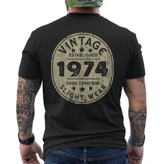 Vintage Established 1974 49Th Birthday Party Retro Men Men's T-shirt Back Print - Seseable