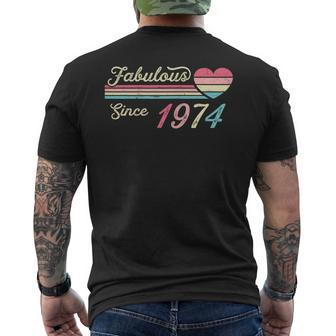 Vintage Fabulous Since 1974 Birthday Men's T-shirt Back Print - Thegiftio UK