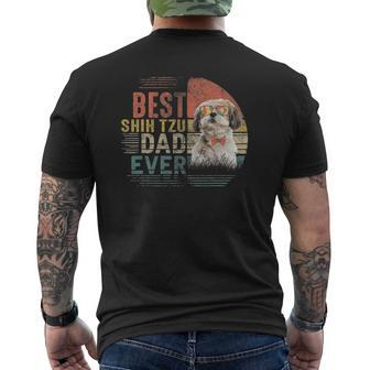 Vintage Father's Day Best Shih Tzu Dad Ever Mens Back Print T-shirt | Mazezy