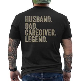 Vintage Father's Day Husband Dad Caregiver Legend Daddy Men's T-shirt Back Print - Monsterry