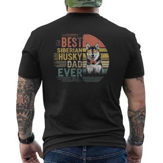 Vintage Father's Day Retro Best Siberian Husky Dad Ever Mens Back Print T-shirt | Mazezy
