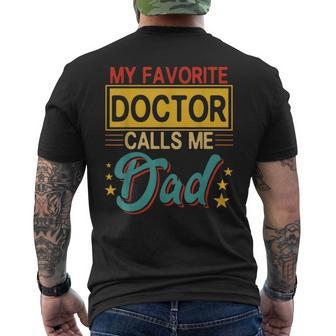 Vintage My Favorite Doctor Calls Me Dad Costume Proud Dad Men's T-shirt Back Print - Monsterry CA
