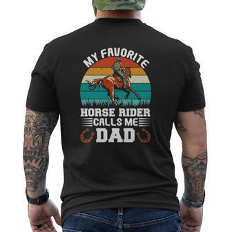 Vintage My Favorite Horse Rider Calls Me Dad Father's Day Mens Back Print T-shirt | Mazezy
