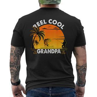 Vintage Fishing Reel Cool Grandpa Fisherman Father's Day Men's T-shirt Back Print - Thegiftio UK