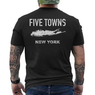Vintage Five Towns Long Island New York Men's T-shirt Back Print - Monsterry
