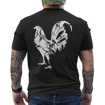 Vintage Game Fowl Rooster Gallero Distressed Men's T-shirt Back Print - Thegiftio UK