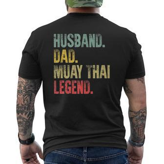 Vintage Husband Dad Muay Thai Legend Retro Mens Back Print T-shirt | Mazezy