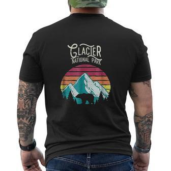 Vintage Glacier National Park Mountain Bear Retro Mens Back Print T-shirt | Seseable UK