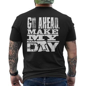 Vintage Go Ahead Make My Day 1983 American Sudden Impact Men's T-shirt Back Print - Monsterry CA