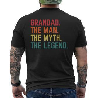 Vintage Grandad Man Myth Legend Daddy Grandpa Fathers Day Men's T-shirt Back Print - Thegiftio UK