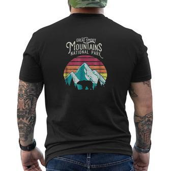 Vintage Great Smoky Mountains National Park Bear Mens Back Print T-shirt - Thegiftio UK