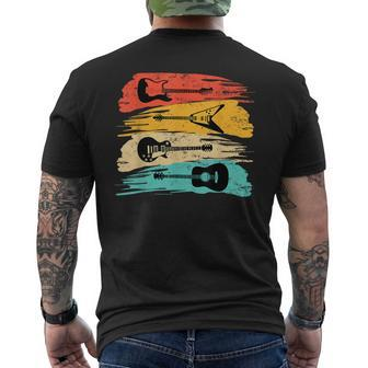 Vintage Guitarist Retro Musician Pick Men's T-shirt Back Print - Monsterry CA