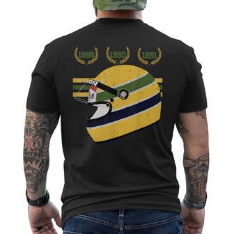 Vintage Helmet World Champion Formula Racing Circuits Sport Men's T-shirt Back Print - Monsterry UK