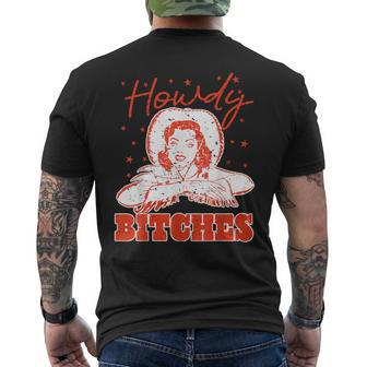 Vintage Howdy Bitches Rodeo Western Country Southern Cowgirl Men's T-shirt Back Print - Thegiftio UK
