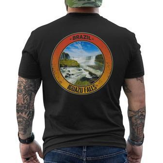 Vintage Iguazu Falls Brazil Travel Men's T-shirt Back Print - Monsterry CA