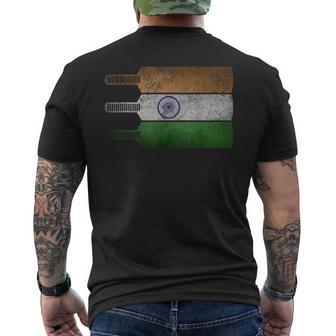 Vintage Indian Cricket Lover Print Swaraj Tiranga India Flag Men's T-shirt Back Print - Monsterry