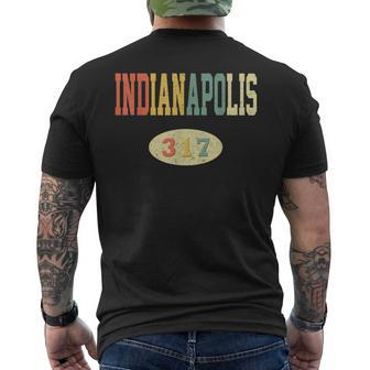 Vintage Indianapolis Area Code 317 Retro Color Men's T-shirt Back Print - Monsterry DE