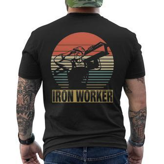 Vintage For Ironworker For Iron Worker Men's T-shirt Back Print | Mazezy