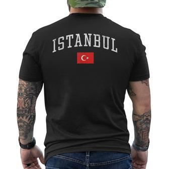 Vintage Istanbul Turkey Country Flag Souvenir Vacation Men's T-shirt Back Print - Thegiftio UK