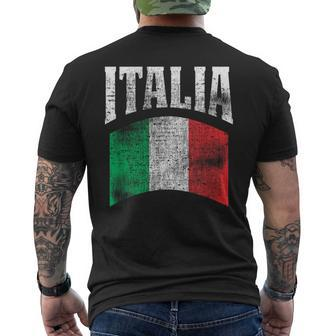 Vintage Italia Flag Italy Flag Proud Italian Pride er Men's T-shirt Back Print - Monsterry